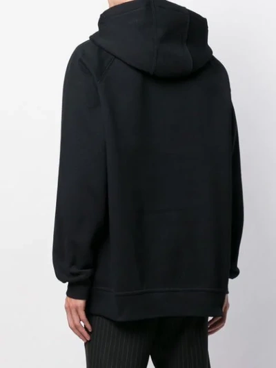 Shop Burberry Logo Embroidered Hoodie In A1189 Black