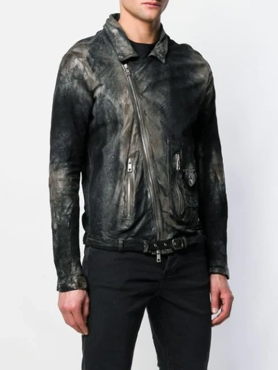 Shop Giorgio Brato Distressed Biker Jacket In Black