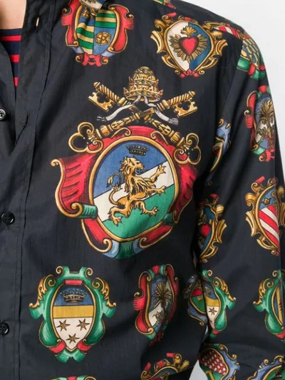 Shop Dolce & Gabbana Crest Print Shirt In Blue