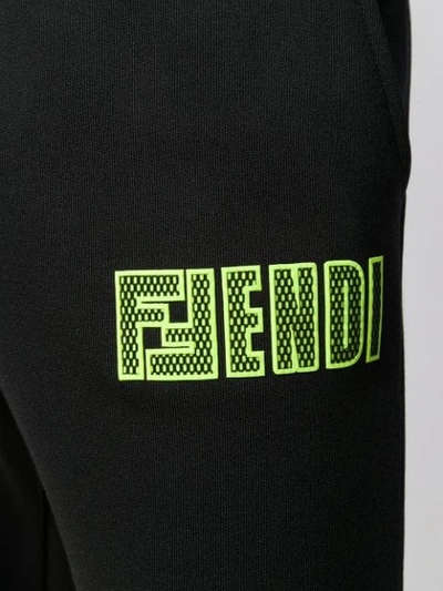 Shop Fendi Logo Patch Tracksuit Trousers In Black