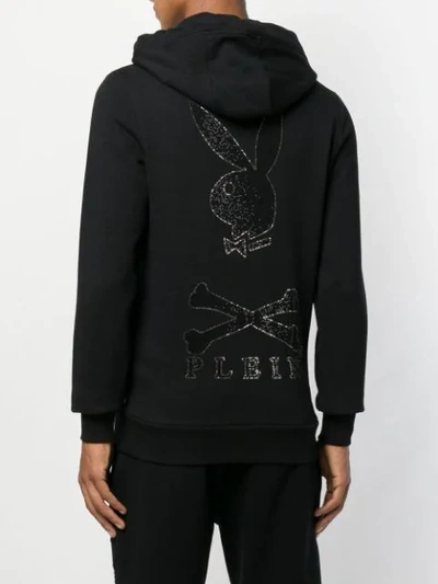 Shop Philipp Plein X Playboy Hoodie In Black