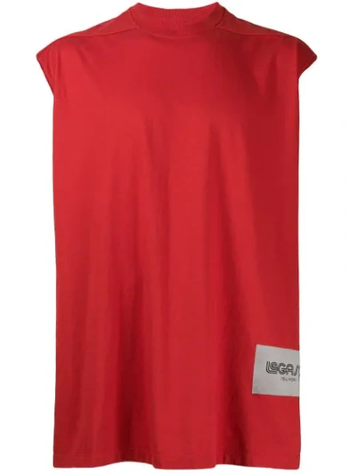 Shop Rick Owens Logo Patch Tank T-shirt - Red