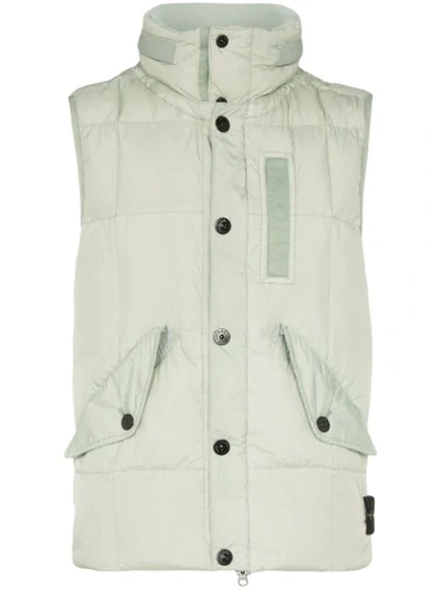 Shop Stone Island Padded Stand-collar Gilet In Grey