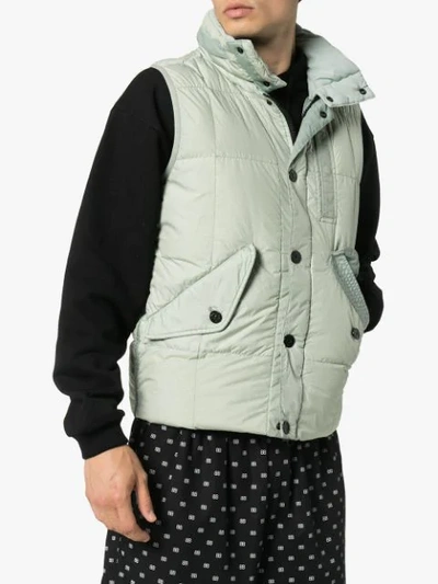 Shop Stone Island Padded Stand-collar Gilet In Grey