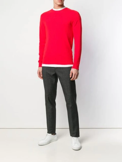 Shop Drumohr Basic Longsleeved Jumper In Red