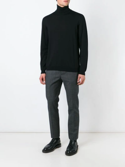 Shop Zanone Turtle Neck Sweater In Black