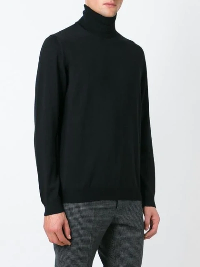 Shop Zanone Turtle Neck Sweater In Black