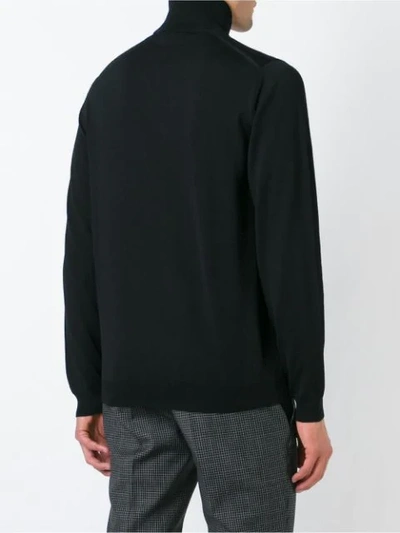 Shop Zanone Turtle Neck Sweater In Black