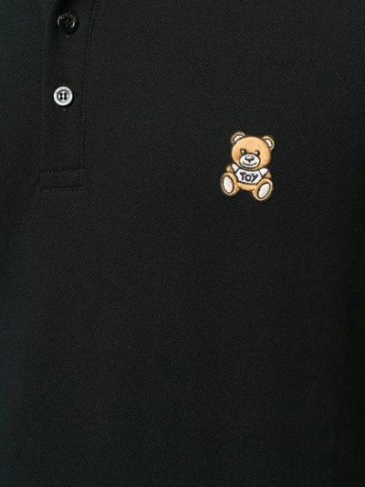 MOSCHINO TEDDY PATCH POLO SHIRT - 黑色
