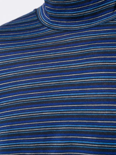 Shop Marni Woven Turtleneck Top In Blue