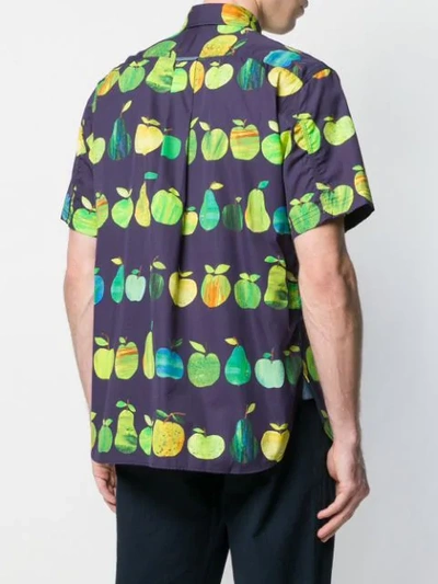 Shop Junya Watanabe Man Fruit Print Shirt - Blue