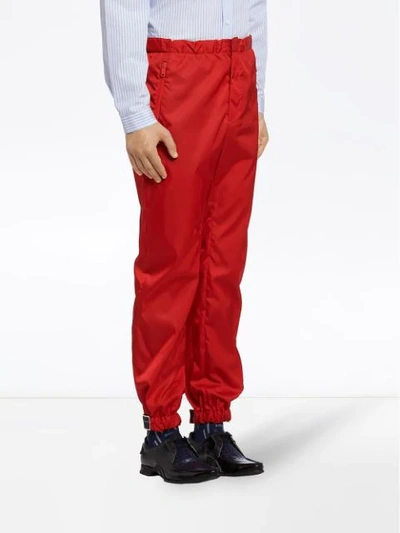 Shop Prada Straight-leg Trousers In Red
