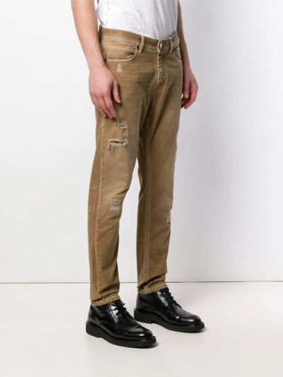 Shop Jeckerson Distressed Slim Jeans - Neutrals