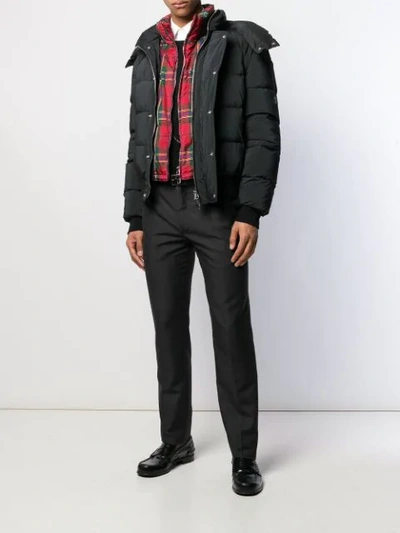 Shop Alexander Mcqueen Tartan Layered Puffer Jacket In Black