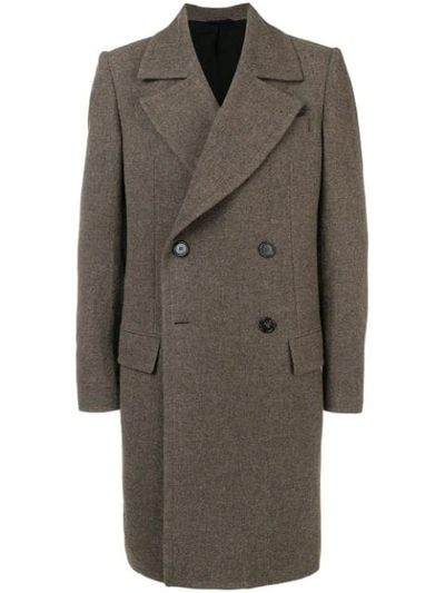 Shop Ann Demeulemeester Double Breasted Coat - Grey