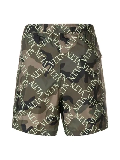 Shop Valentino Vltn Logo Swim Shorts In Green