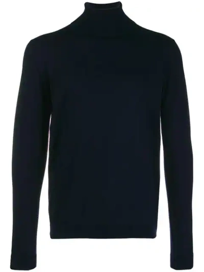 Shop Roberto Collina Roll-neck Fitted Sweater In Blue