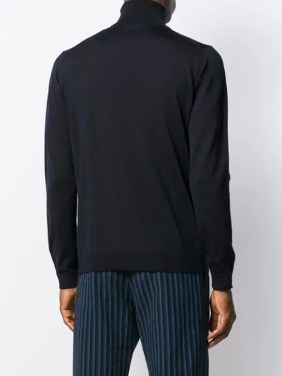 Shop Roberto Collina Roll-neck Fitted Sweater In Blue