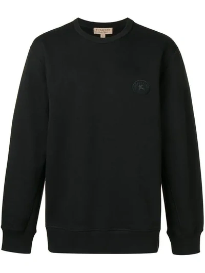Shop Burberry Crest Patch Sweatshirt In Black