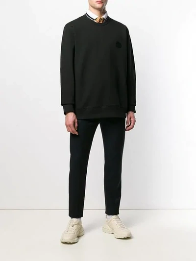 Shop Burberry Crest Patch Sweatshirt In Black