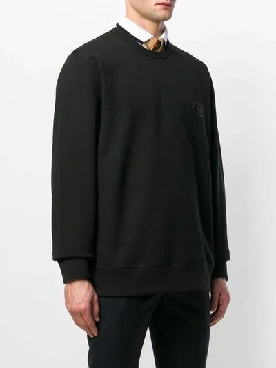 Shop Burberry Crest Patch Sweatshirt In Black