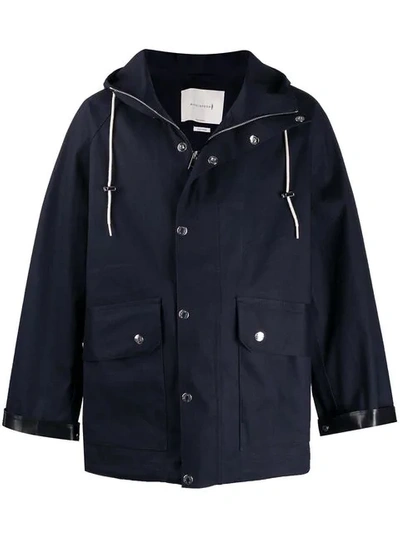 Shop Mackintosh Navy Bonded Cotton Oversized Field Parka Gr-124 In Blue