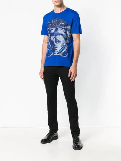 Shop Versace Medusa Print T In Black