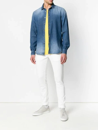 Shop Dondup Stonewashed Denim Shirt In Blue