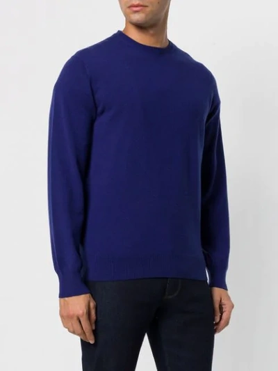 Shop Cruciani Cashmere Crew Neck Sweater - Blue