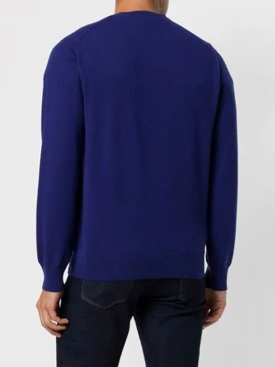 Shop Cruciani Cashmere Crew Neck Sweater - Blue