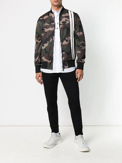 Shop Valentino Camouflage Track Jacket In Green