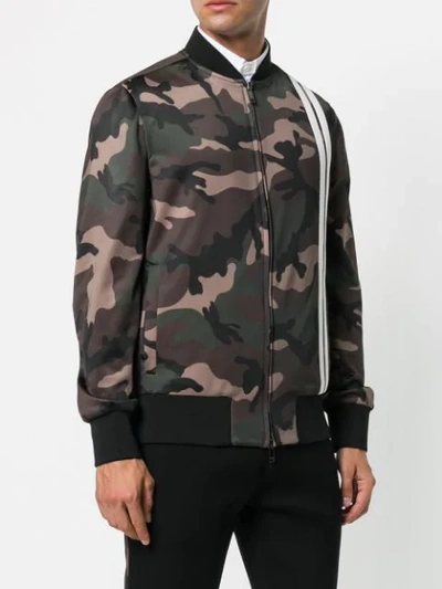 Shop Valentino Camouflage Track Jacket In Green