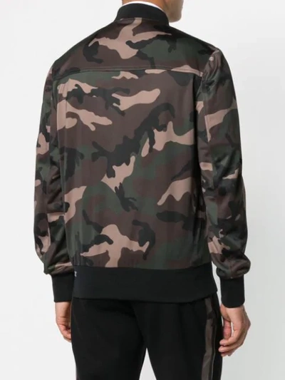 Shop Valentino Camouflage Track Jacket In Green