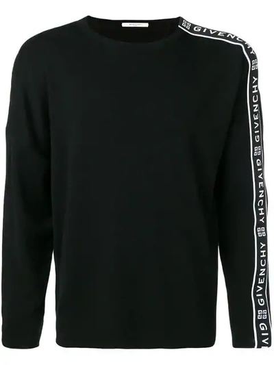 Shop Givenchy Logo Stripe Jumper In Black