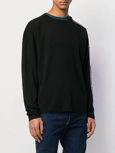 Shop Givenchy Logo Stripe Jumper In Black