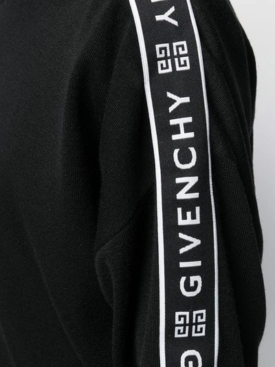 Shop Givenchy Logo Stripe Jumper In Black