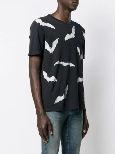 Shop Saint Laurent Bat Print T-shirt In Black