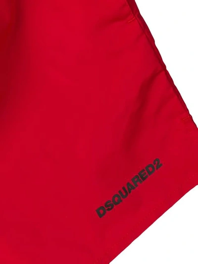 Shop Dsquared2 Icon Logo Swim Shorts In Red