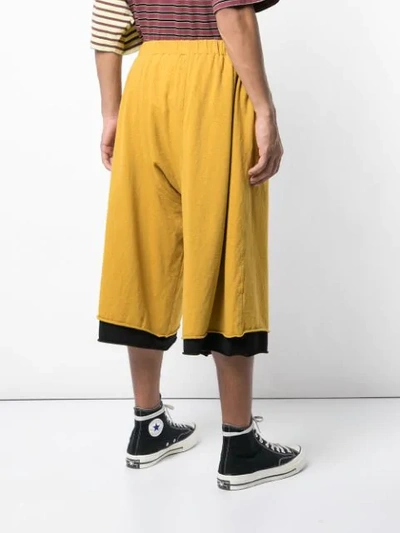 Shop Marni Layered Cropped Trousers In 00y64 Sunflower