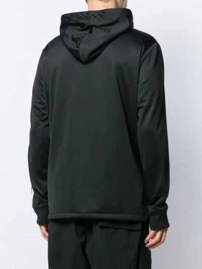 Y-3 THREE STRIPE HOODED TRACK TOP - 黑色