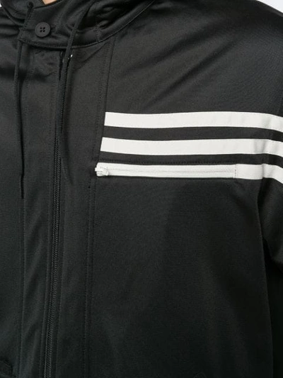 Y-3 THREE STRIPE HOODED TRACK TOP - 黑色