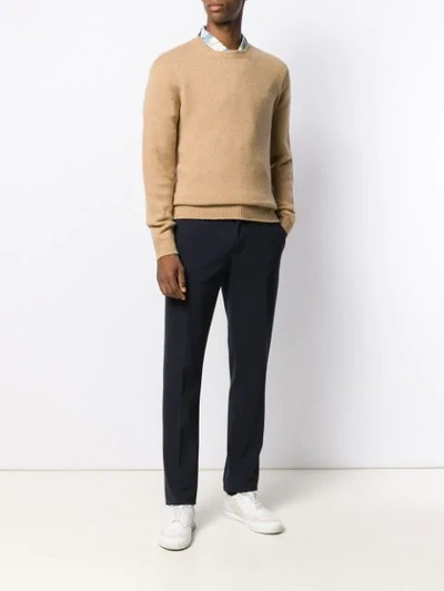 Shop Roberto Collina Long-sleeve Fitted Sweater In Brown