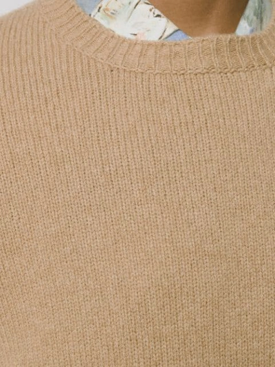ROBERTO COLLINA LONG-SLEEVE FITTED SWEATER - 棕色