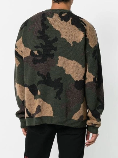 Shop Off-white Camouflage Intarsia Sweater - Multicolour