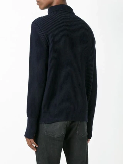 Shop Andersen-andersen Ribbed Knit Turtleneck Jumper In Blue