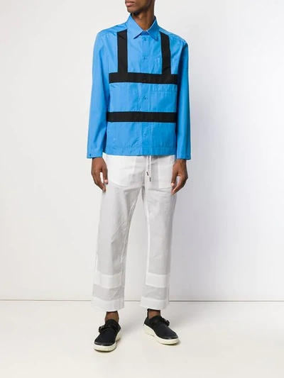 Shop Craig Green Contrast Panel Shirt In Blue