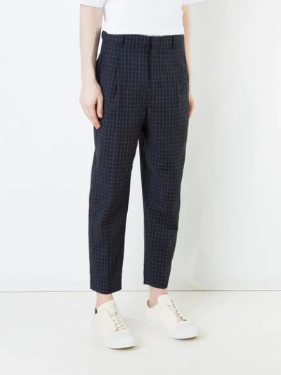 Shop 3.1 Phillip Lim / フィリップ リム 3.1 Phillip Lim Cropped Check Trousers - Blue