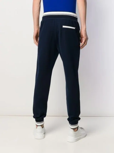 Shop Dolce & Gabbana Logo Print Track Pants In Blue