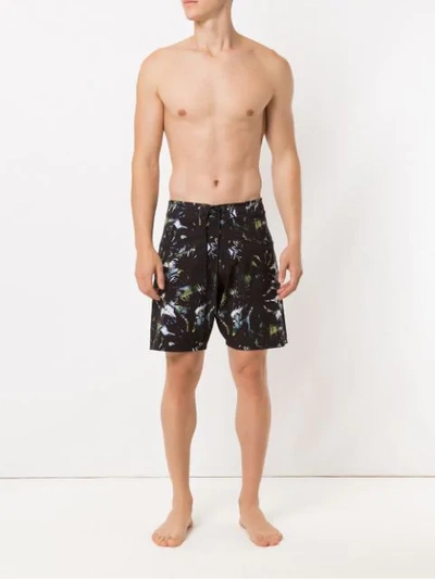 Shop Track & Field Printed Swim Shorts In Black