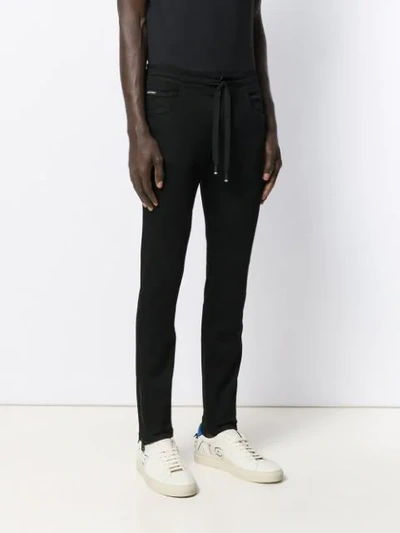 Shop Dolce & Gabbana Slim-fit Drawstring Jeans In Black